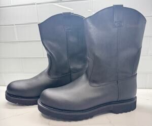 VINTAGE GUARDSMAN Wellington Steel Toe Black Leather Boots, Men's Size 14D, NWOT